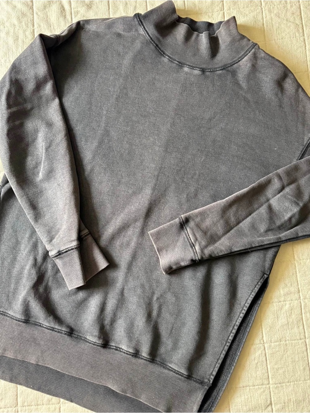 Free People Navy Mock Neck Sweater